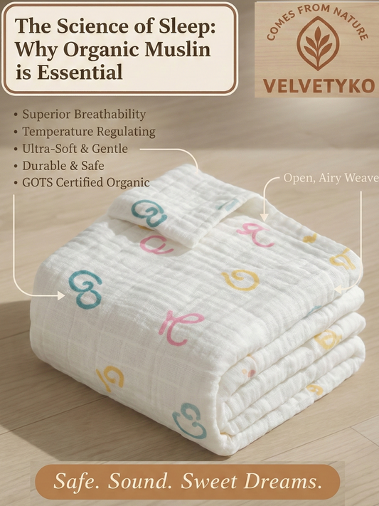 Velvetyko Premium Muslin Baby Quilt | Soft & Breathable Organic Cotton