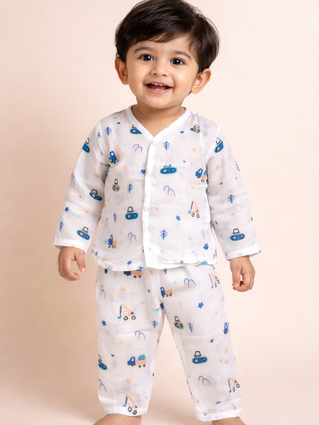 organic muslin baby shirt & pajama set