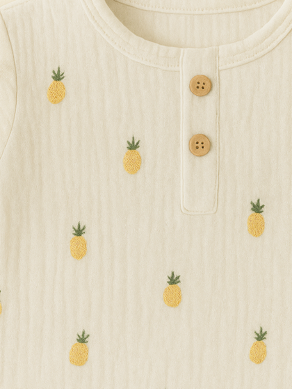 Baby Shirt pineapples embroidered pattern 