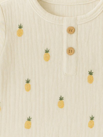 Baby Shirt pineapples embroidered pattern 