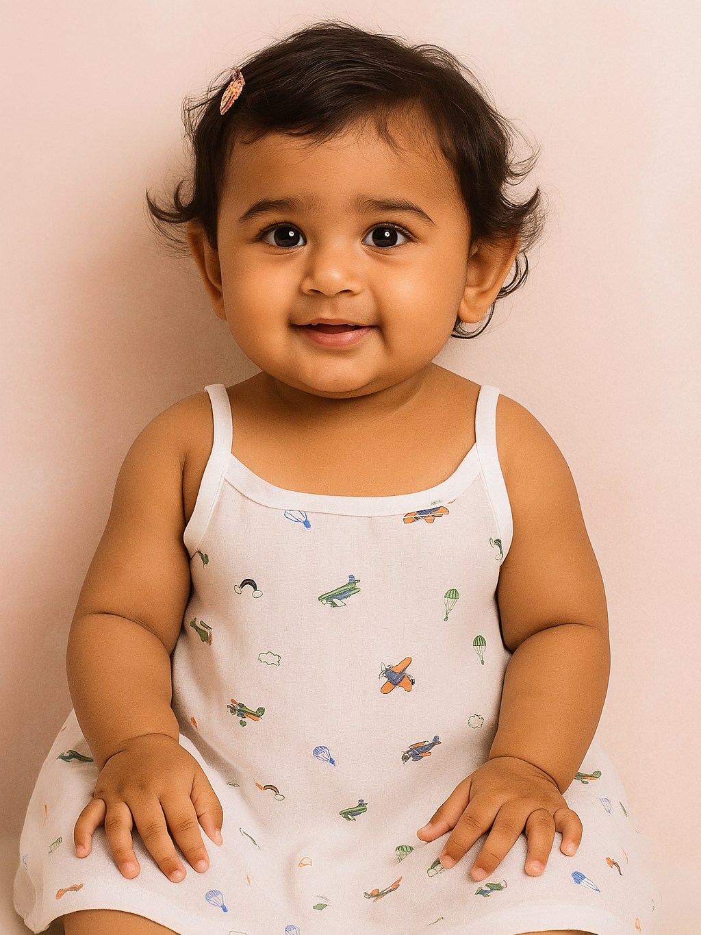 Knot tie baby girl organic Muslin Frock