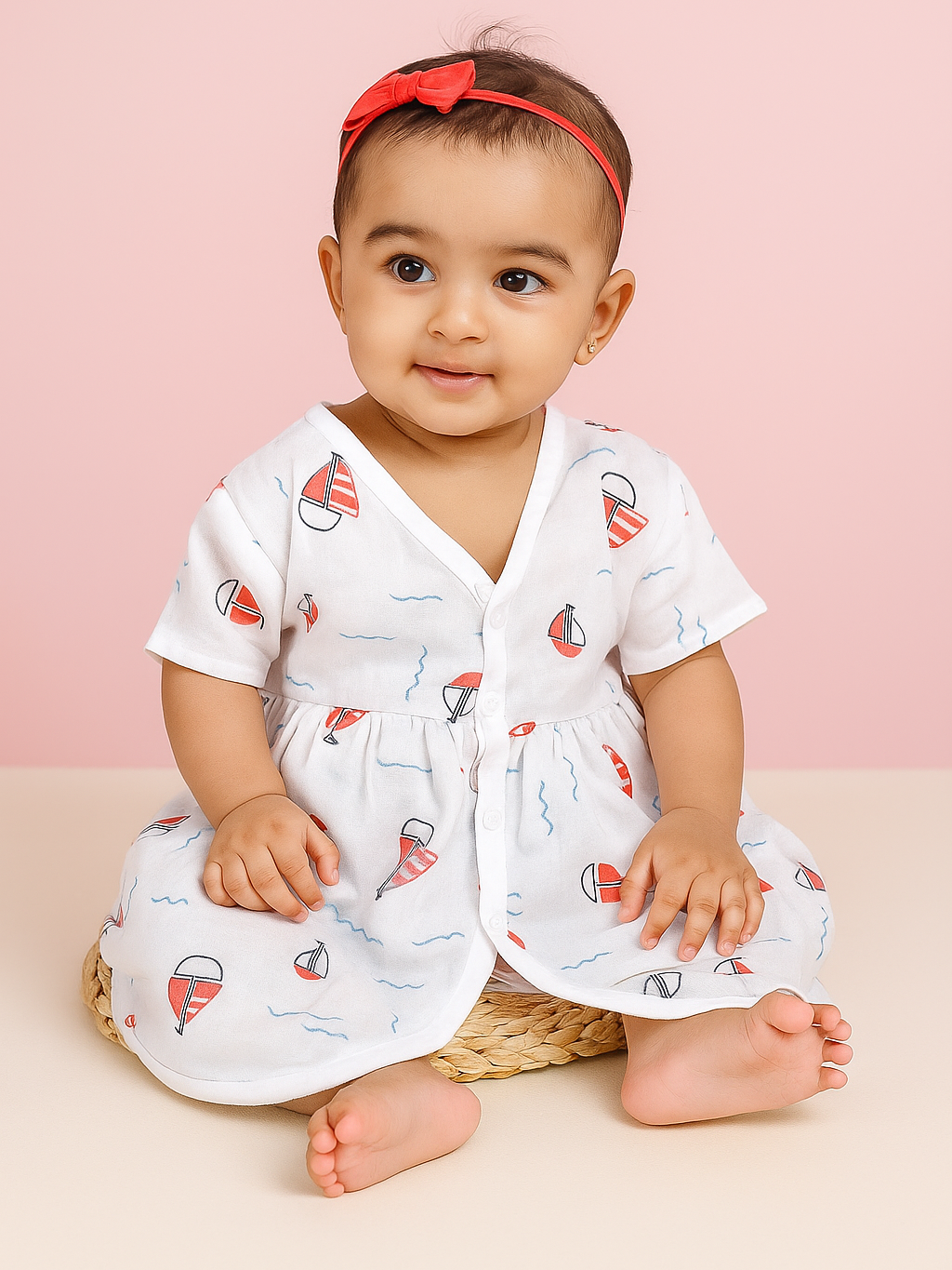 Organic Muslin cotton baby frock