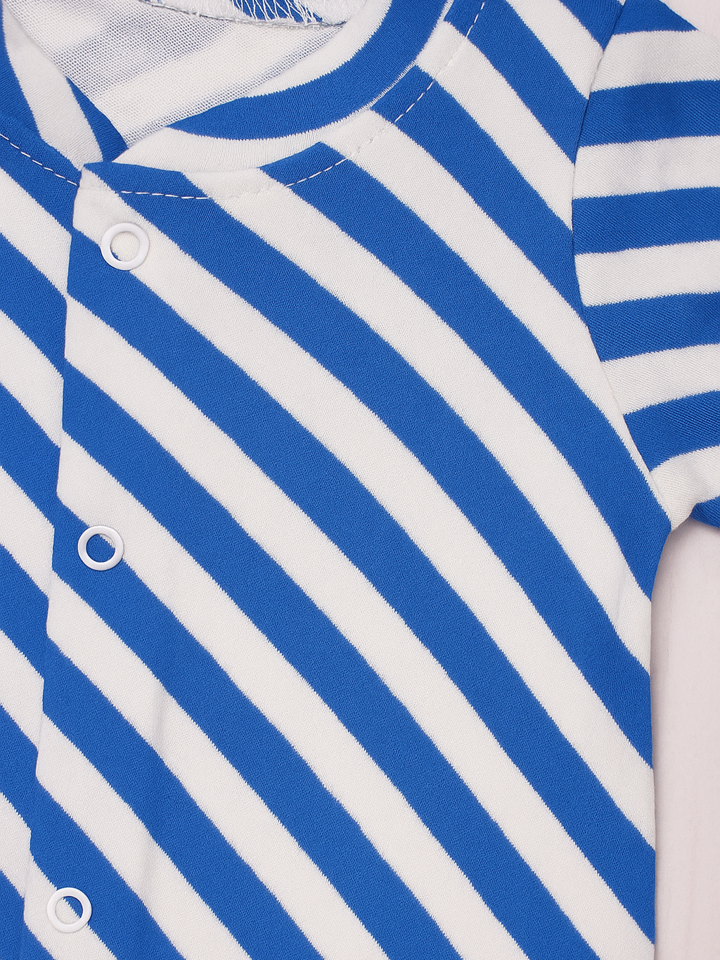 white & blue striped organic cotton baby onesie