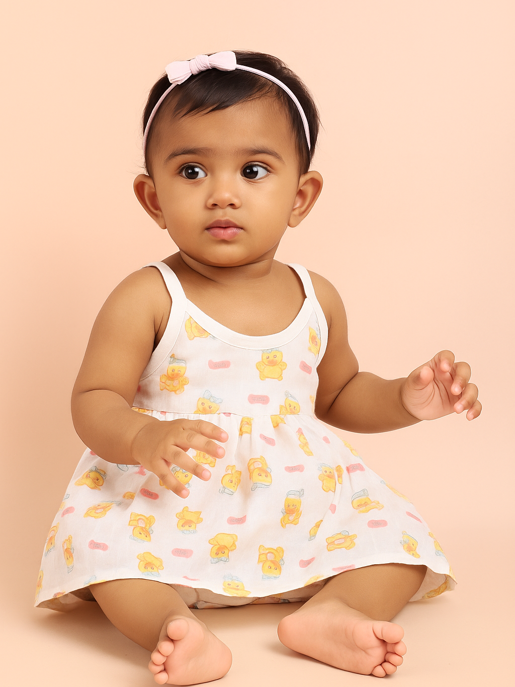 Organic Muslin Tie Knot baby dress