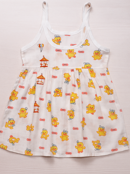 Organic muslin tie knot baby frock