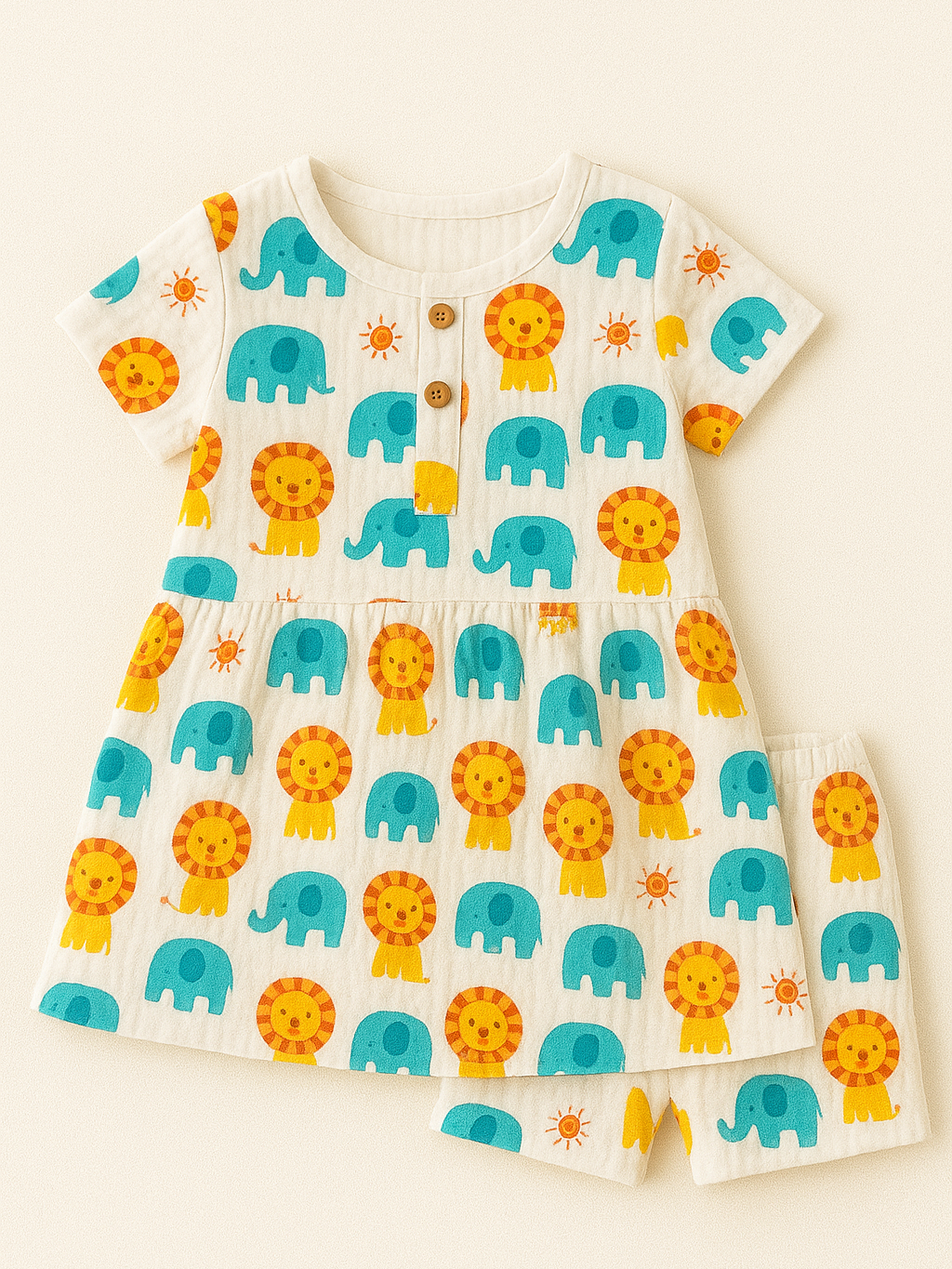 Baby Girl colorful animal pattern frock set