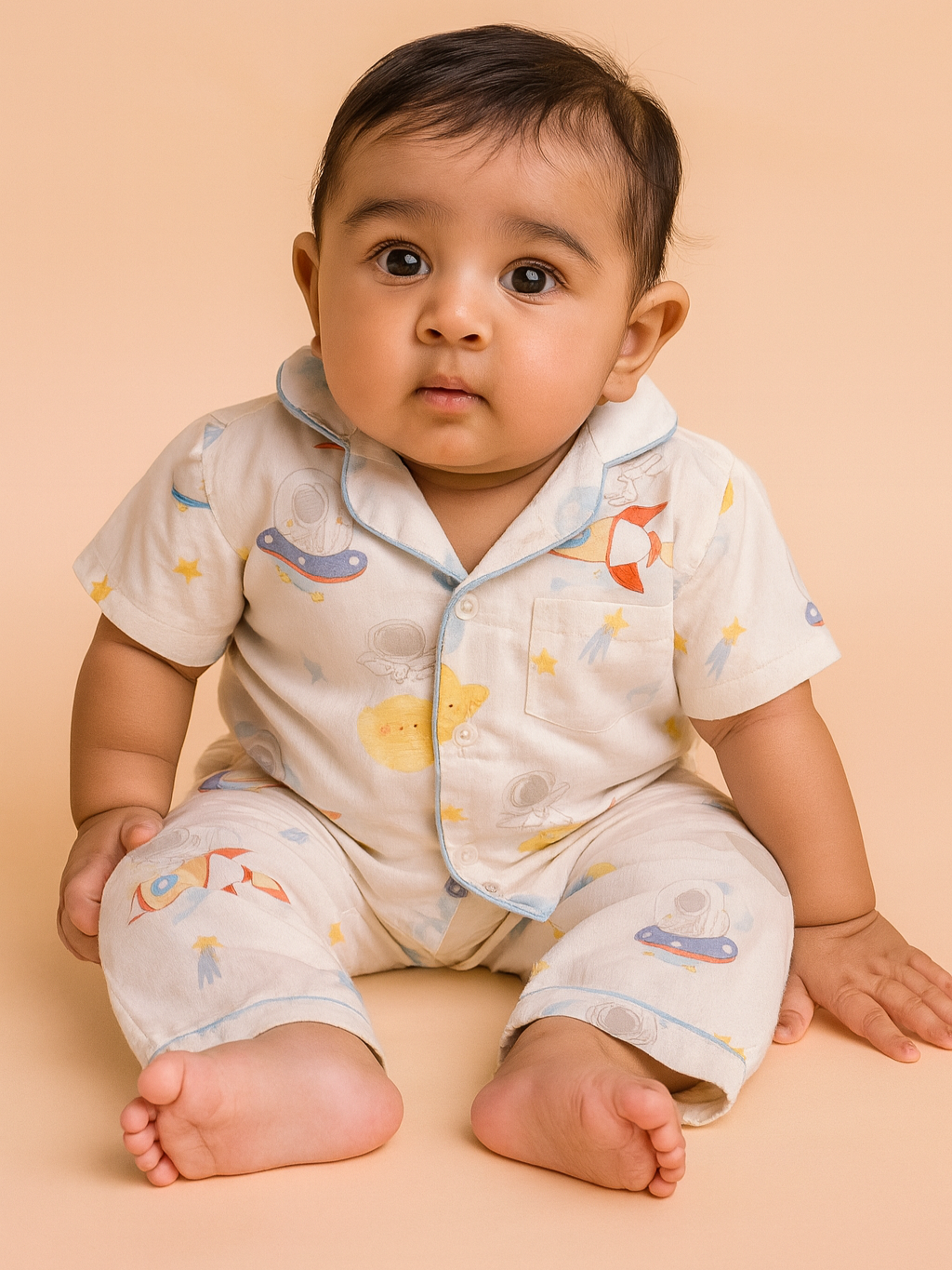 Baby astronaut organic cotton pajama set