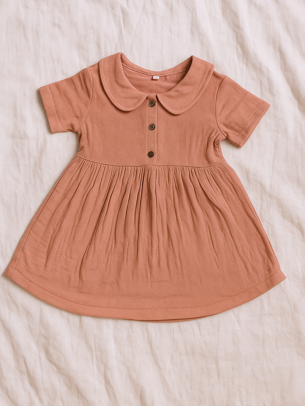 organic linen frock with peter-pan collar
