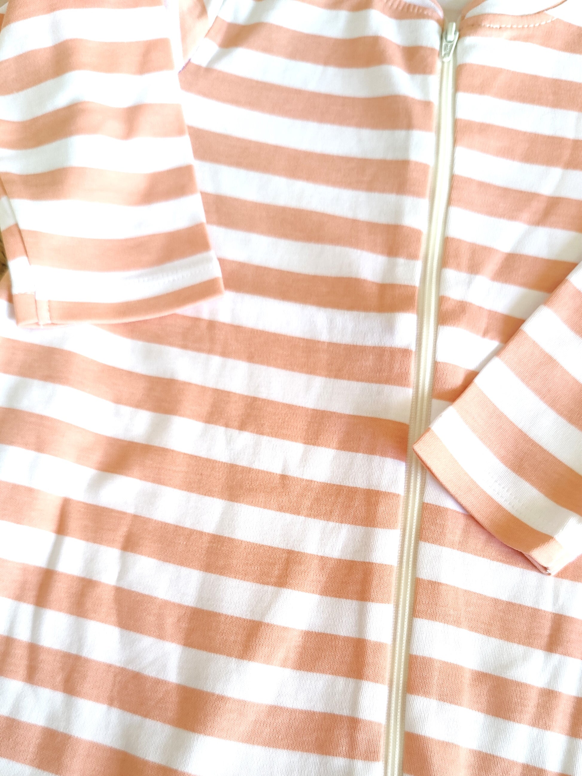 peach organic cotton zipsuit