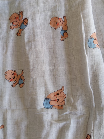 organic muslin baby motifs quilt