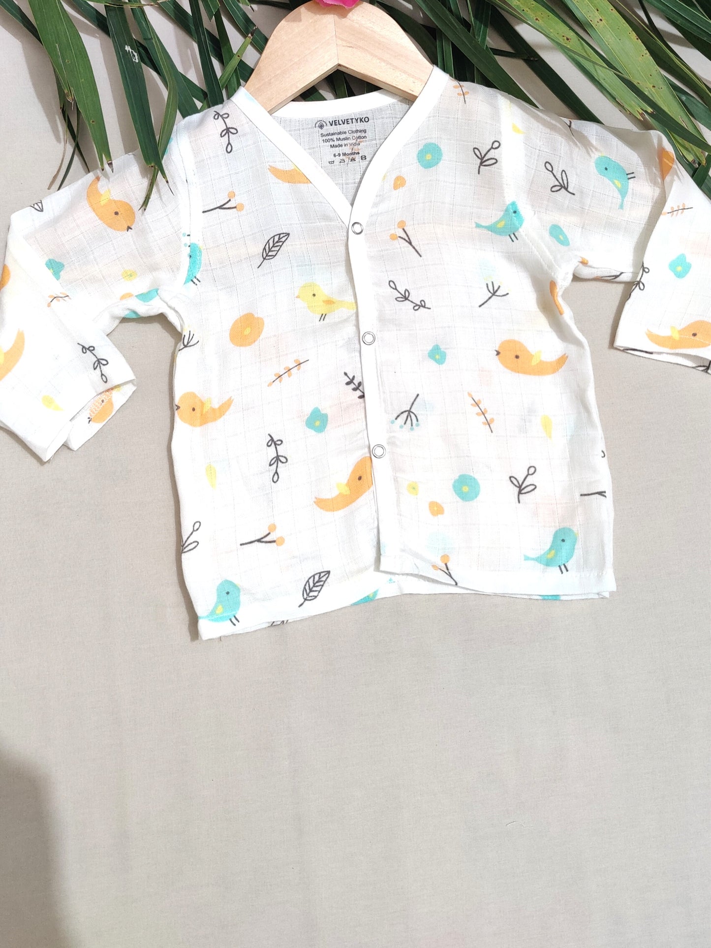 organic muslin baby full sleeves jhabla