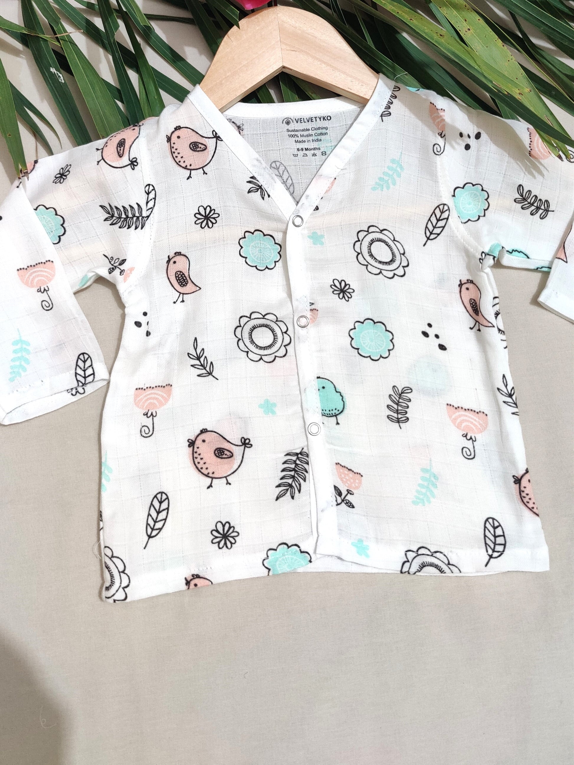 organic muslin baby full sleeves jhabla