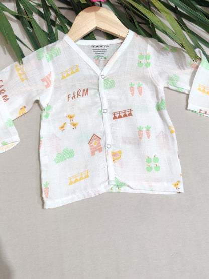 organic muslin baby full sleeves jhabla