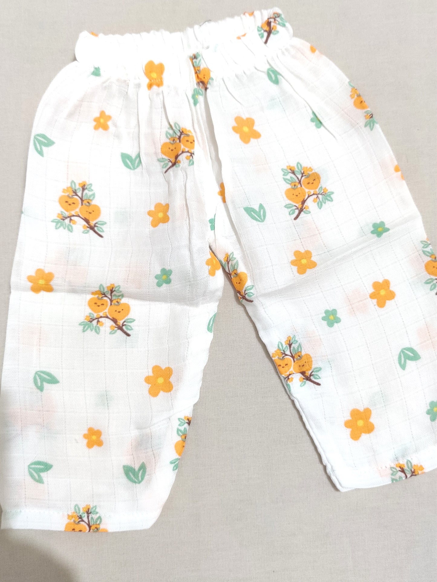 Floral organic muslin baby pant