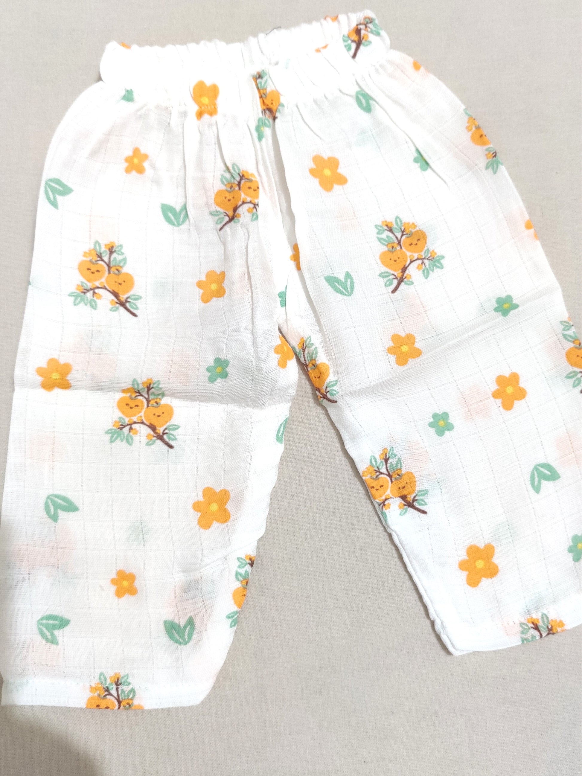 Floral organic muslin baby pant
