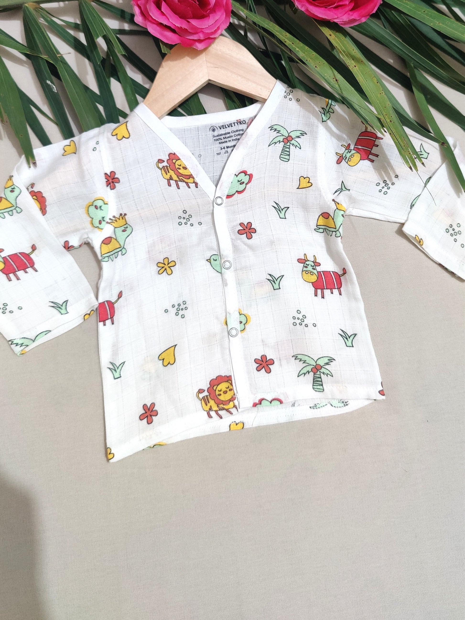 organic muslin baby full sleeves jhabla