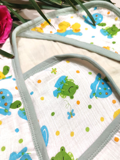 organic muslin baby hooded towel