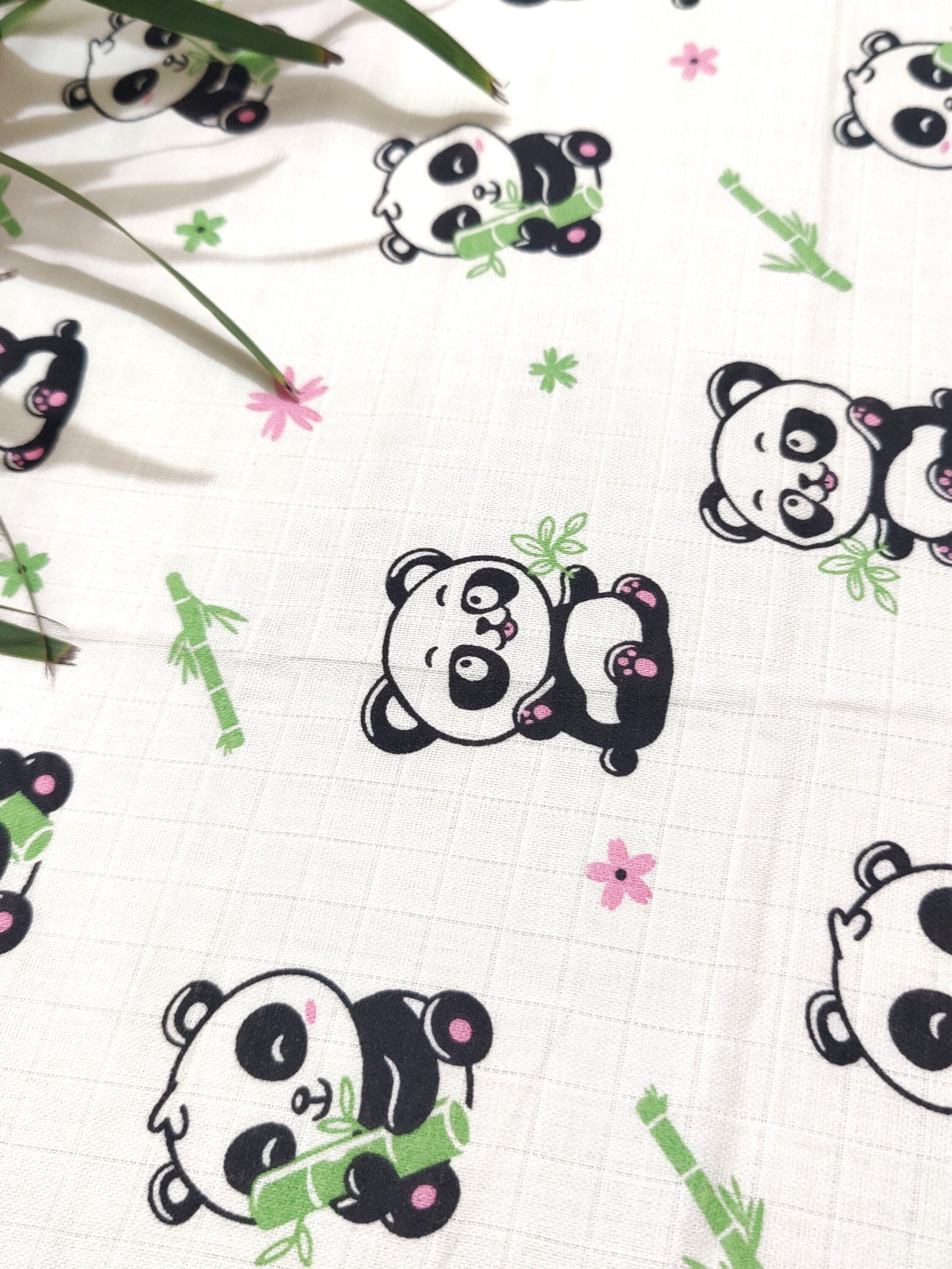 Panda print baby muslin swaddle