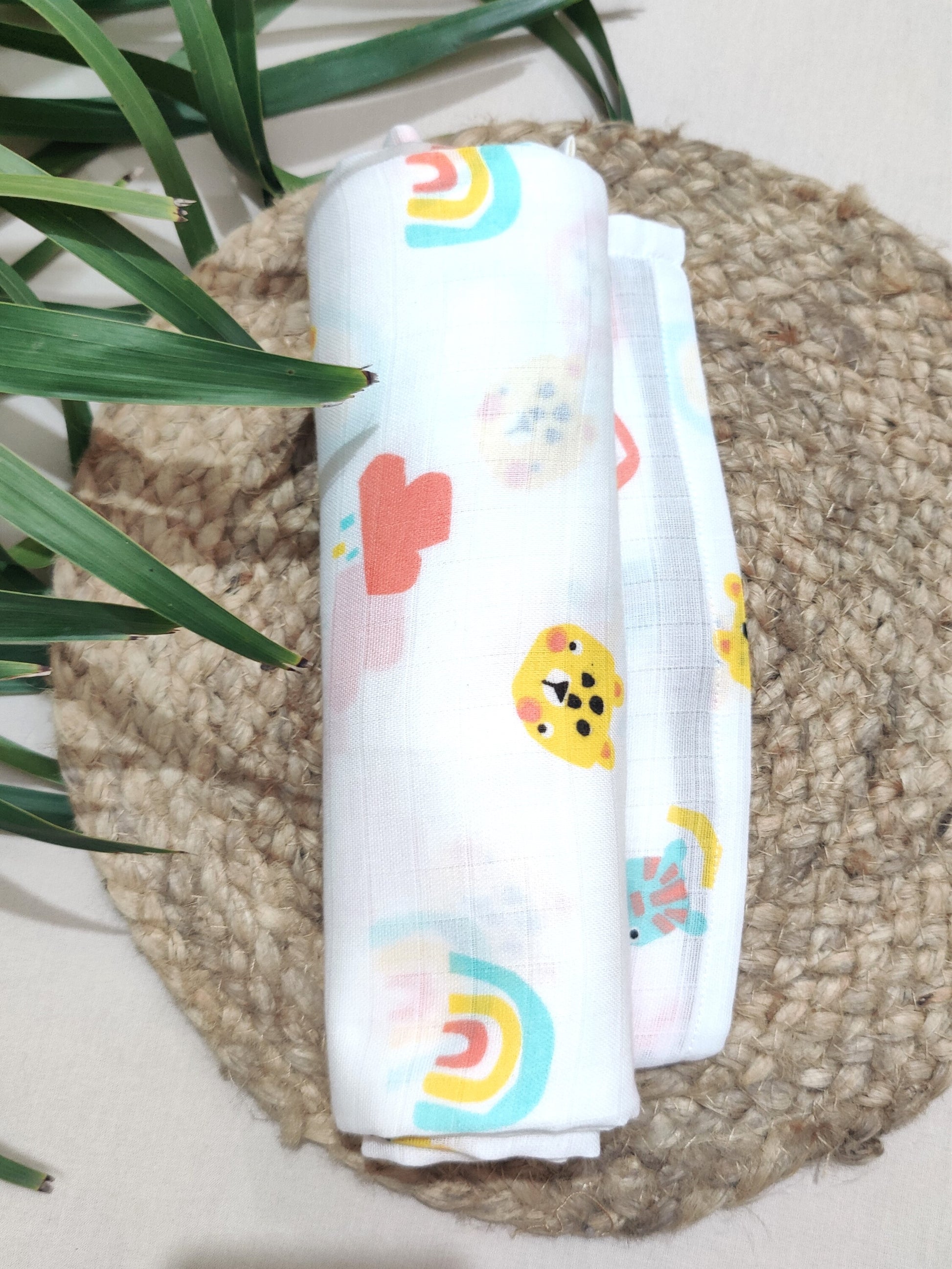 safari print organic muslin swaddle