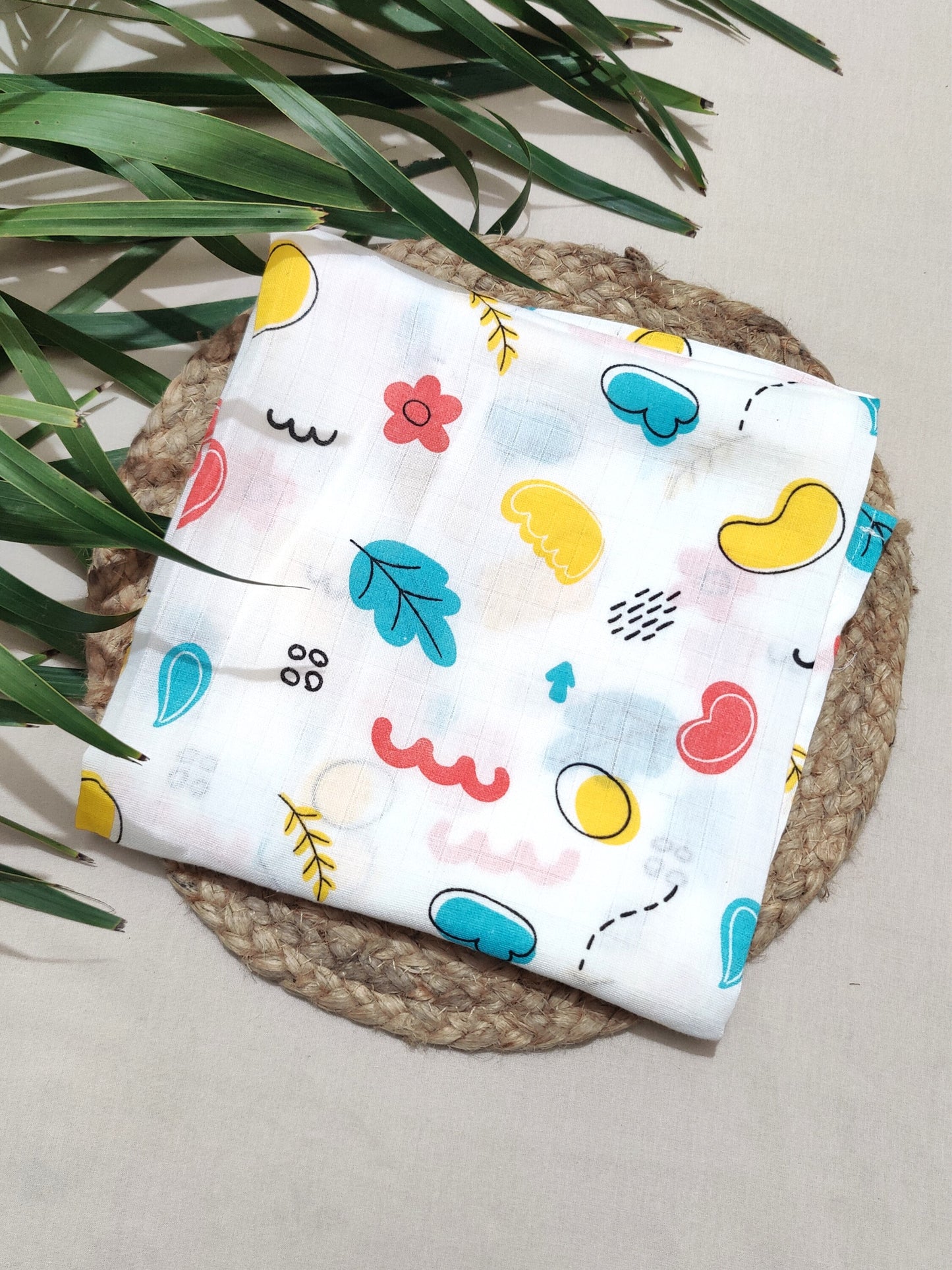 colorful organic muslin swaddle