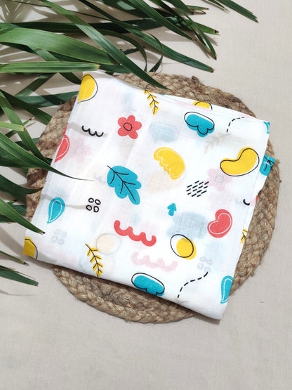 colorful organic muslin swaddle